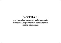 Журнал учета инфекционных заболеваний, пищевых отравлений, осложнений после прививки форма 060/у обложка