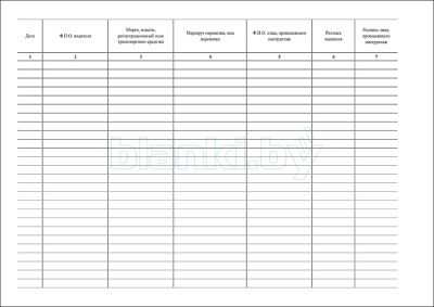 Журнал учета предрейсового инструктажа по безопасности дорожного движения внутренняя часть