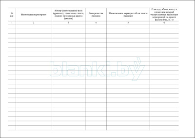 Журнал учета реализации мероприятий по защите растений внутренняя часть