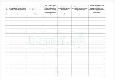 Журнал предрейсовых и иных медицинских обследований водителей колесных тракторов и самоходных машин внутренняя часть
