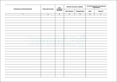 Журнал учета, проверки и испытаний электроинструмента и вспомогательного оборудования к нему внутренняя часть