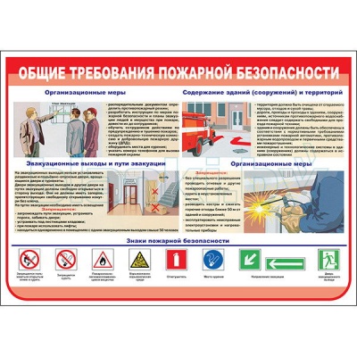 Плакат Общие требования пожарной безопасности