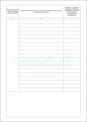 Журнал учета прохождения подготовки по программе ПТМ внутренняя часть
