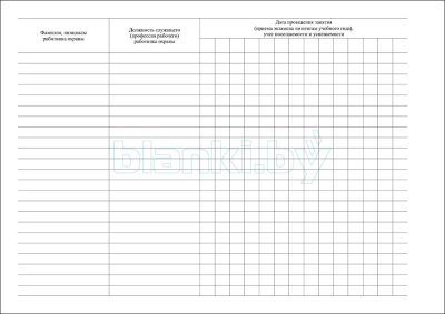 Журнал учета занятий по специальной подготовке работников охраны внутренняя часть