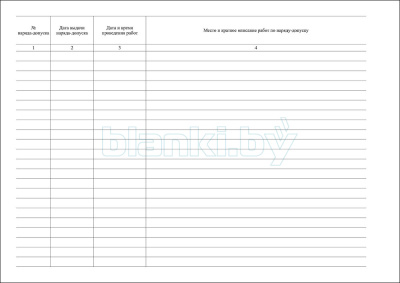 Журнал регистрации нарядов-допусков внутренняя часть