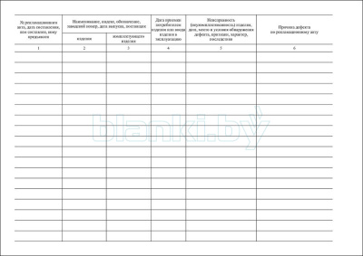 Журнал учета предъявляемых рекламаций внутренняя часть